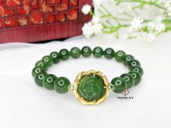 Vòng Ngọc Bích Mix Hoa Mẫu Đơn